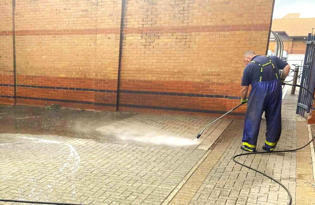 Pressure washing a commercial courtyard in Middlesbrough