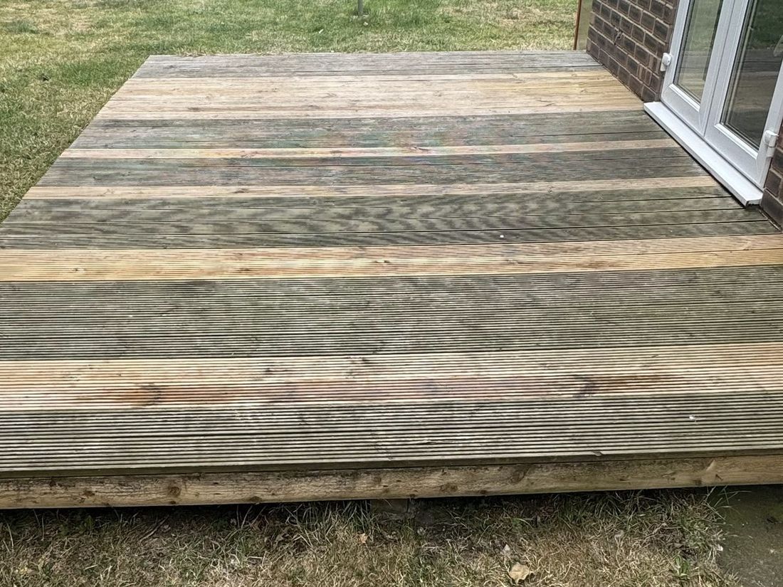 Decking restoration – Mark's own home, Normanby before cleaning
