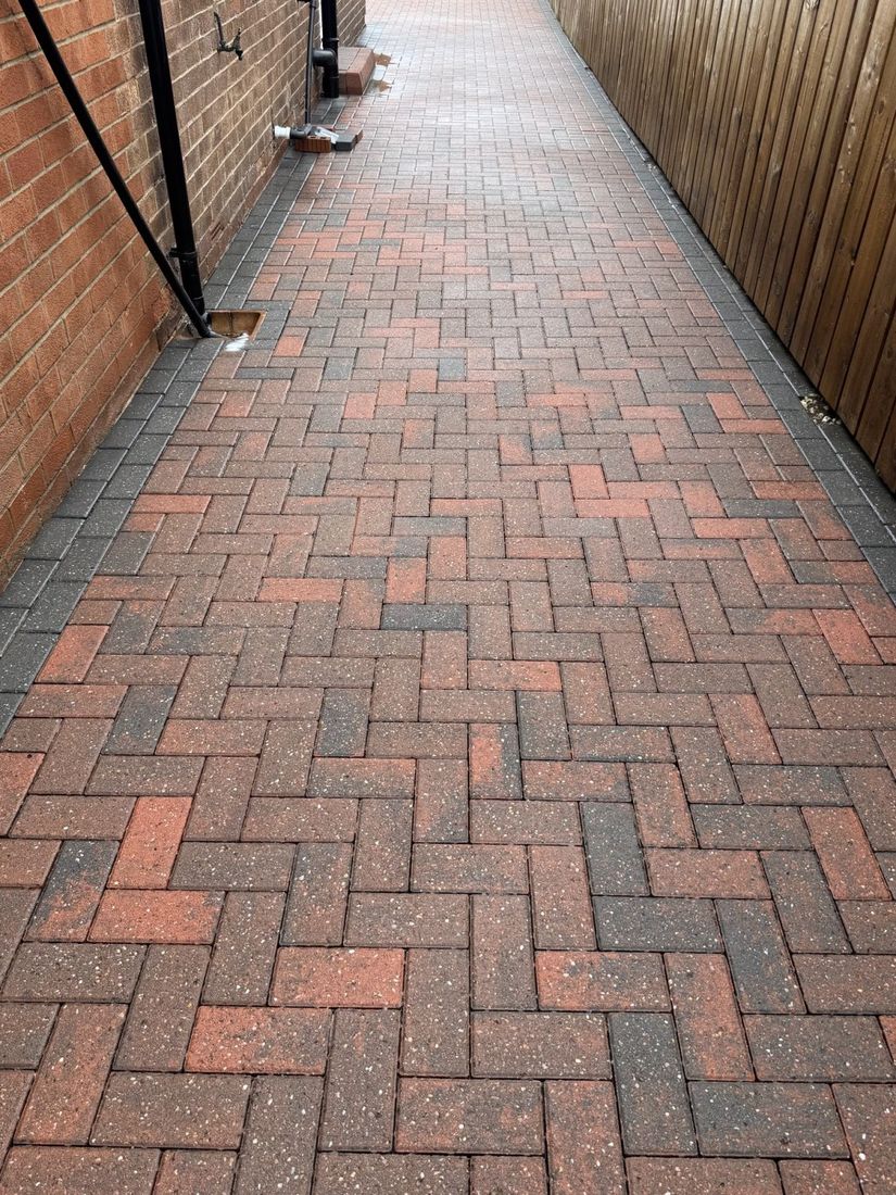 Block paving driveway after cleaning in Eston by MMC Exterior Cleaning
