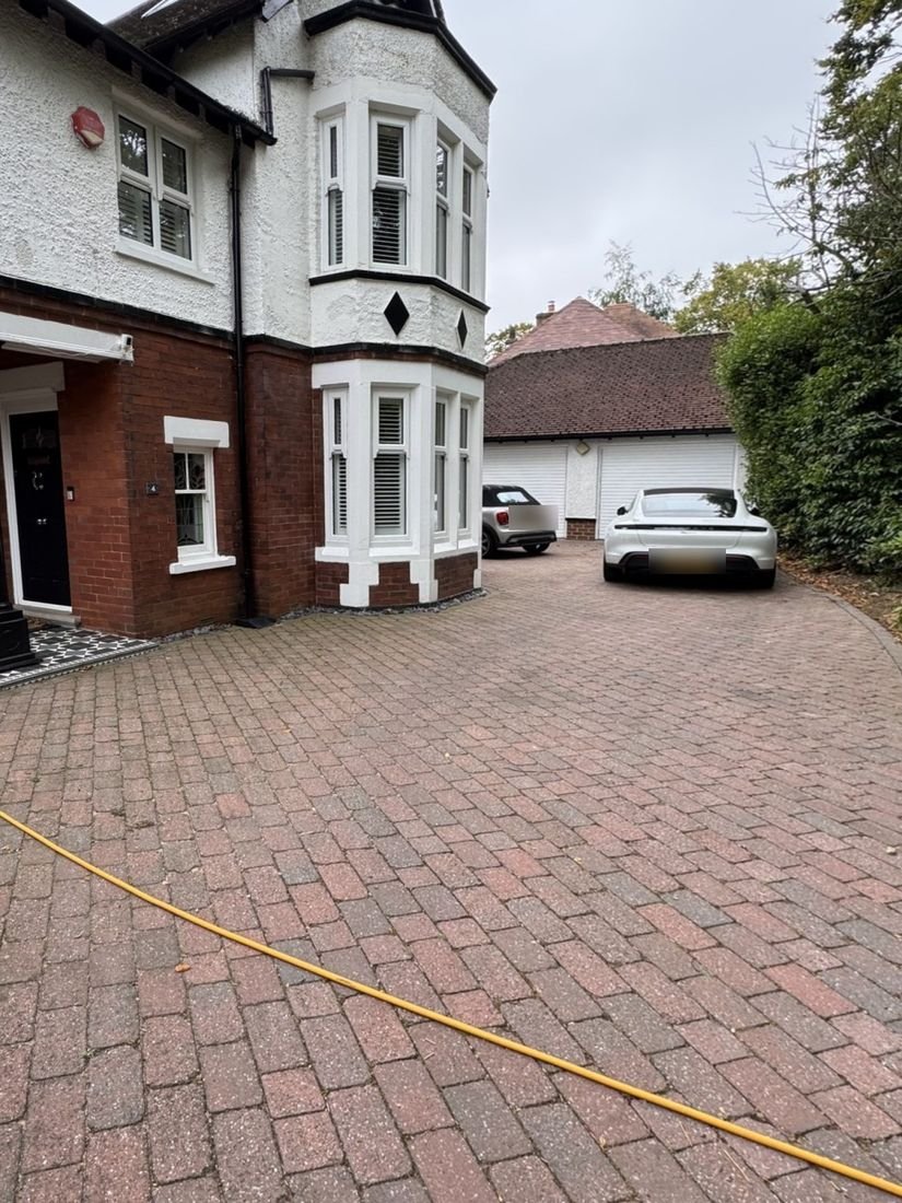 Block paving driveway – Nunthorpe before cleaning