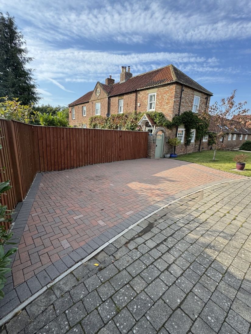 Block paving driveway after cleaning in Yarm by MMC Exterior Cleaning