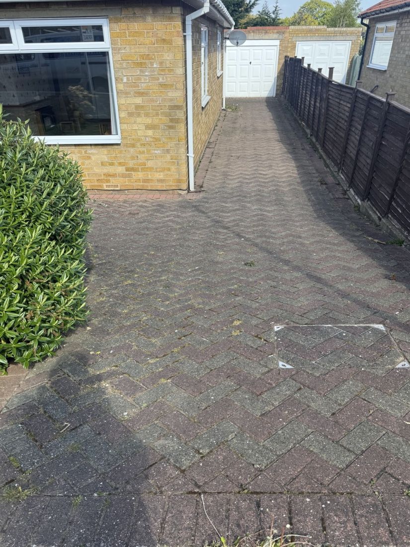 Block paving path – Normanby before cleaning