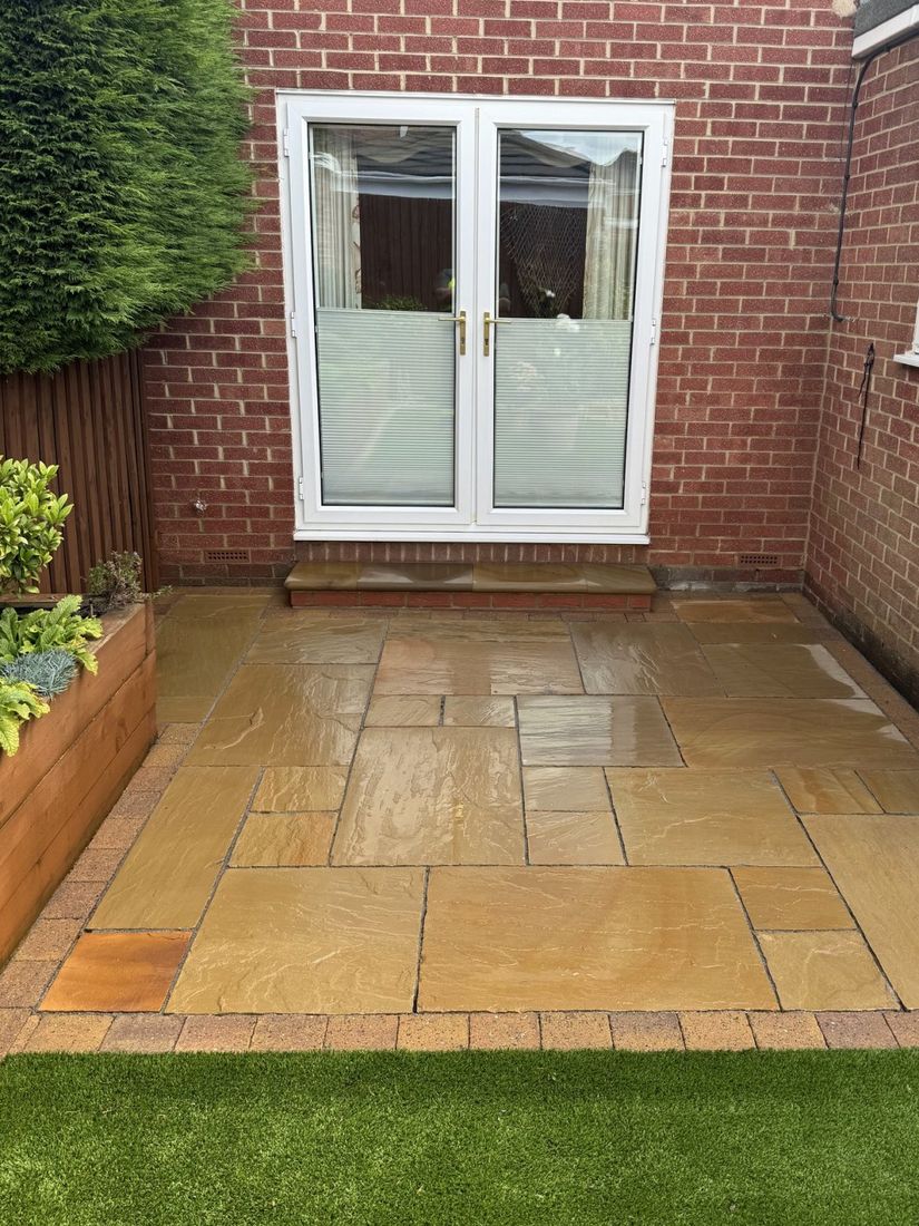 Indian stone patio – Fairfield after cleaning by MMC Exterior Cleaning