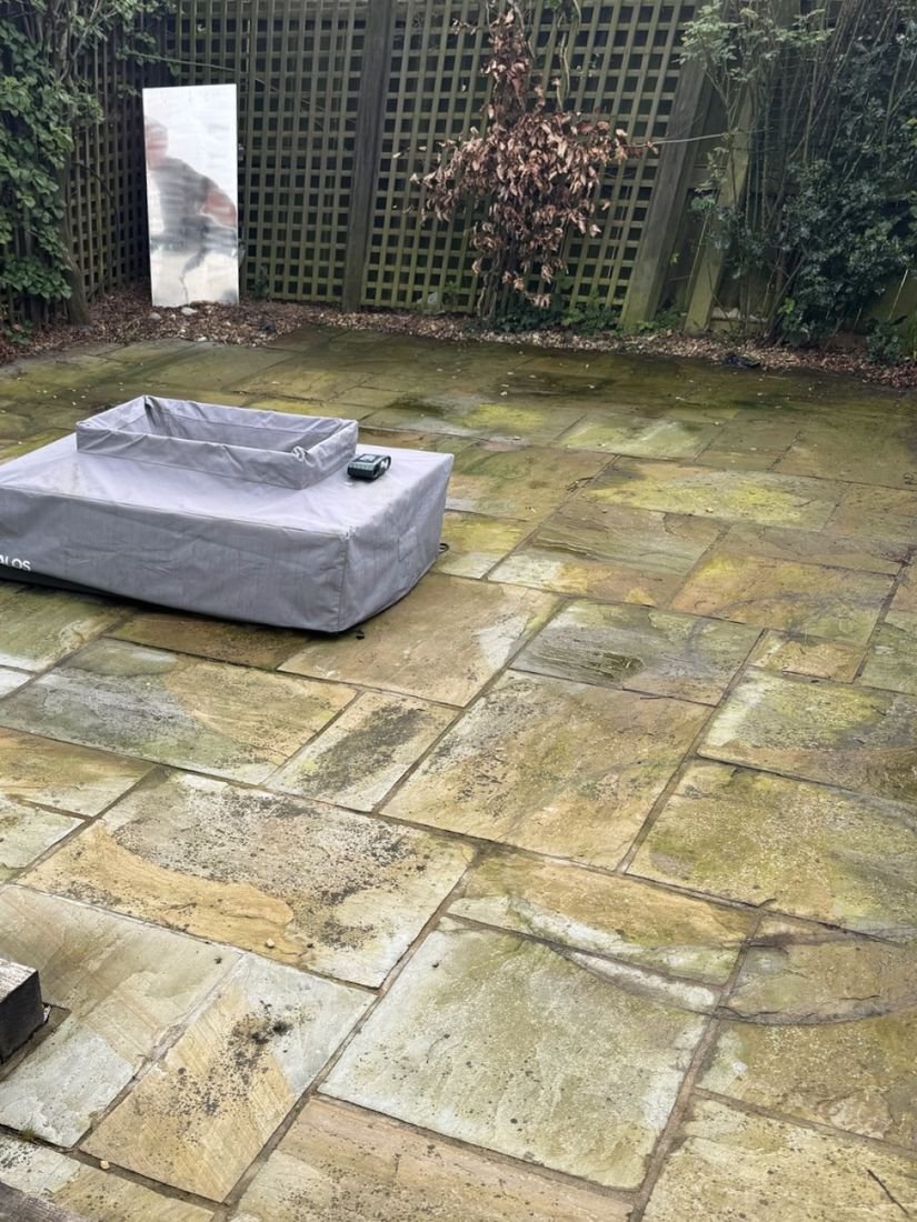 Patio – Nunthorpe before cleaning