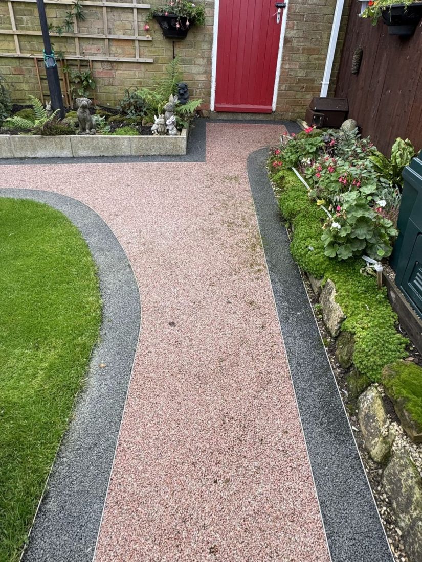 Resin bound path – Guisborough before cleaning