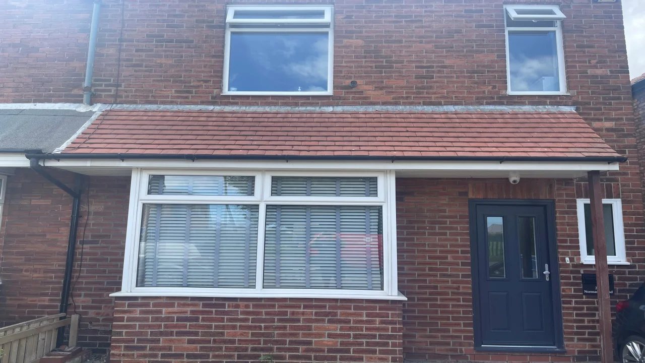 Roof four months after moss removal and biocide treatment